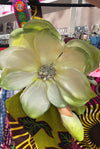 Magnolia Flower in pale green tones with diamanté & pearl Corsage by Flora Fascinata Millinery
