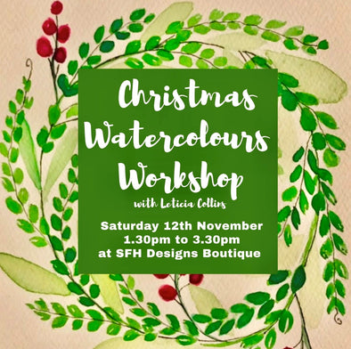 Christmas Watercolours Workshop 12th November 1.30 to 3.30pm