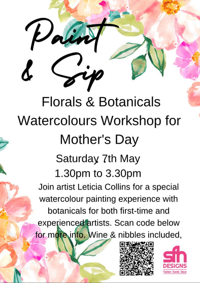 Paint & Sip: Watercolours Workshop for Mother's Day