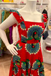 Dorothy Dress in Peacock Red Ankara Fabric - Custom design by SFH
