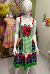Eucalyptus Florals & Green Gingham Dorothy Short Dress - Custom design by SFH