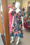 Ankara Sparkle Lara Wrap Dress with Triple Frill Sleeve - Custom Design by SFH