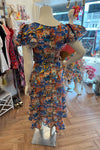 French Riviera Wrap Dress with Triple Frill Sleeve - Custom Design by SFH
