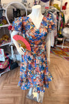 French Riviera Wrap Dress with Triple Frill Sleeve - Custom Design by SFH