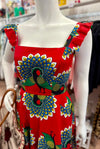 Dorothy Dress in Peacock Red Ankara Fabric - Custom design by SFH