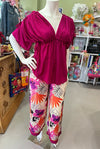 Miami Palazzo Pants with Berry Border - Anannasa
