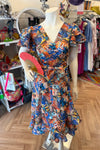 French Riviera Wrap Dress with Triple Frill Sleeve - Custom Design by SFH