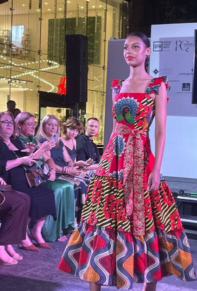 Dorothy Dress in Reds Ankara Fabric - Custom design by SFH