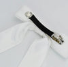 Bejewelled Diamond Velvet White Bow