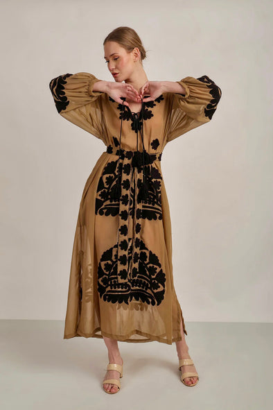 Awana Dress - Beige - Anannasa