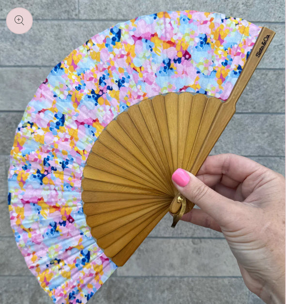 Sista & Co. X Maggi McDonald ‘Beach Blossoms’ Fan - Mini