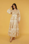 Ziggy Ayana Ivory Dress with Gold Thread