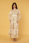 Ziggy Ayana Ivory Dress with Gold Thread