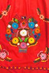 Mexican Bohemian Long Dress - Red with Crochet Lace