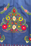 Mexican Bohemian Long Dress - Blue with Crochet Lace