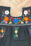 Mexican Bohemian Long Dress - Black