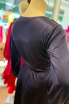 Lara Wrap Frill with Long sleeves in Deluxe Navy