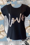 The Love Tee Black &  Silver Sequins - Renee Loves Frances