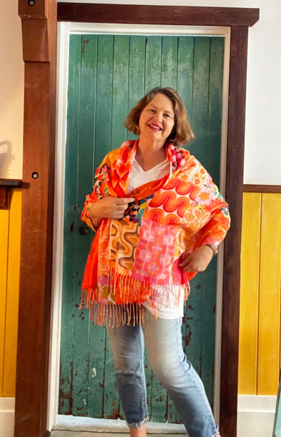 Double Sided Wrap - Orange Seventies - Anna Chandler