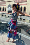 Ankara Pink Blue Purple Lady GaGa Ruffle Skirt - SFH Designs Original