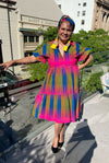 Christina Dress in Ankara Hit Pink Size ML - SFH Designs