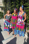 Dorothy Dress in Blue & Pink Ankara Fabric - Custom design by SFH
