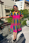 Christina Dress in Ankara Hit Pink Size ML - SFH Designs