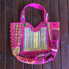 Pink Suede Gold Rockstar Handbag