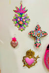 Hand-painted Mexican Heart Wall Hanging