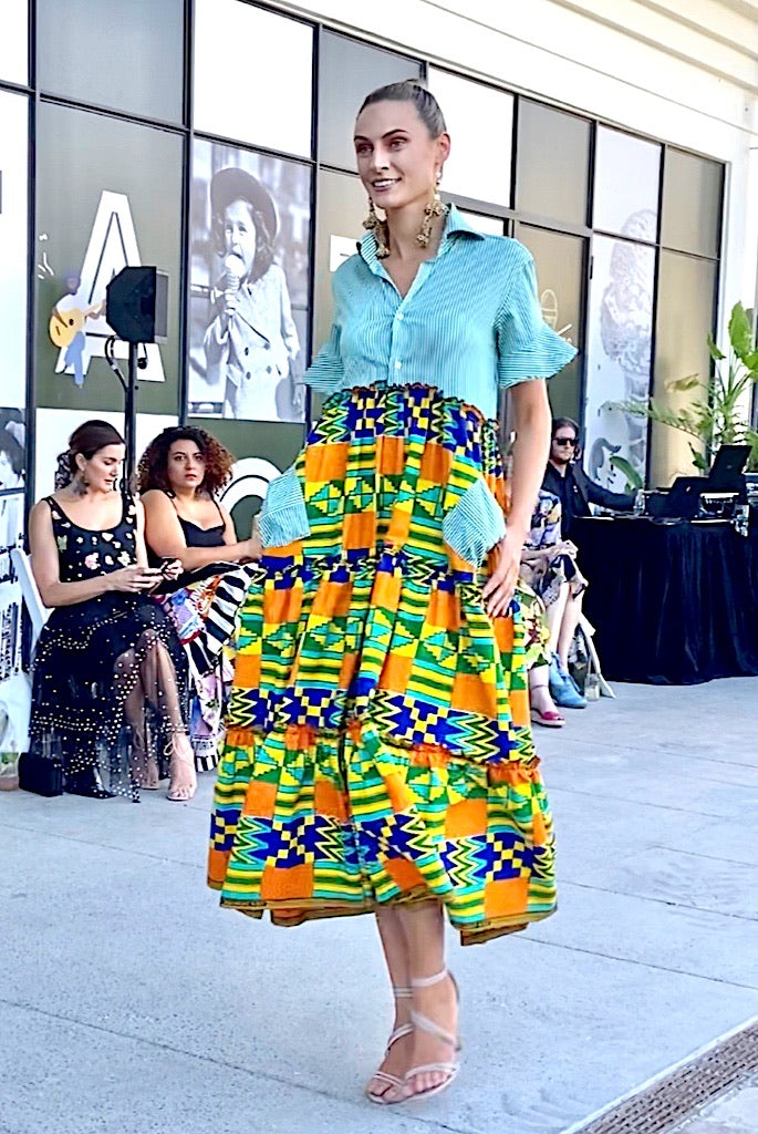 Ankara Shirt Dress Italian Green – Miss Opulence presented by