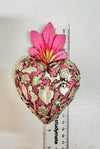 Hand-painted Mexican Wooden Heart Wall Hanging