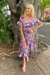 Banksia Print Wrap Frill Dress  - Custom Design by SFH