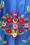 Mexican Bohemian Long Dress - Cobalt Blue with Crochet Lace