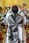 Christina Dress in Ankara Black & White ML- SFH Designs