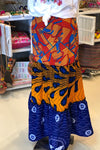 Orange & Blue Ankara Ruffles Skirt - SFH Designs Original