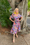 Banksia Print Wrap Frill Dress  - Custom Design by SFH