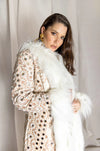 Beza Corduroy Coat with Mirrors Ivory  - Anannasa