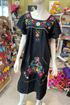 Mexican Bohemian Long Dress - Black