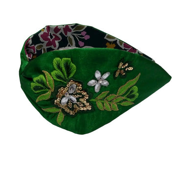 Embellished Headband in Green - Annanasa