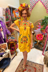 Mexican Bohemian Dress - Yellow