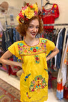 Mexican Bohemian Dress - Yellow