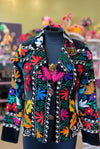 Vintage Floral Silk Embroidered Jacket from Uzbekistan