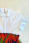 Ankara Shirt Dress - White Shirt