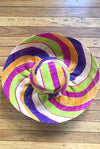 Made in Madagascar Large Hat - Purple, Orange, Pink, Lime & Beige