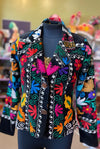 Vintage Floral Silk Embroidered Jacket from Uzbekistan