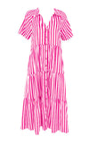 Pink Stripe Three Tiered Dress