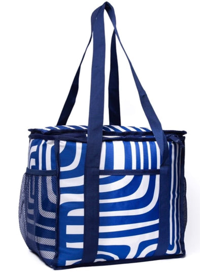 Mid-size Cooler Bag Blue & White - Sista & Co