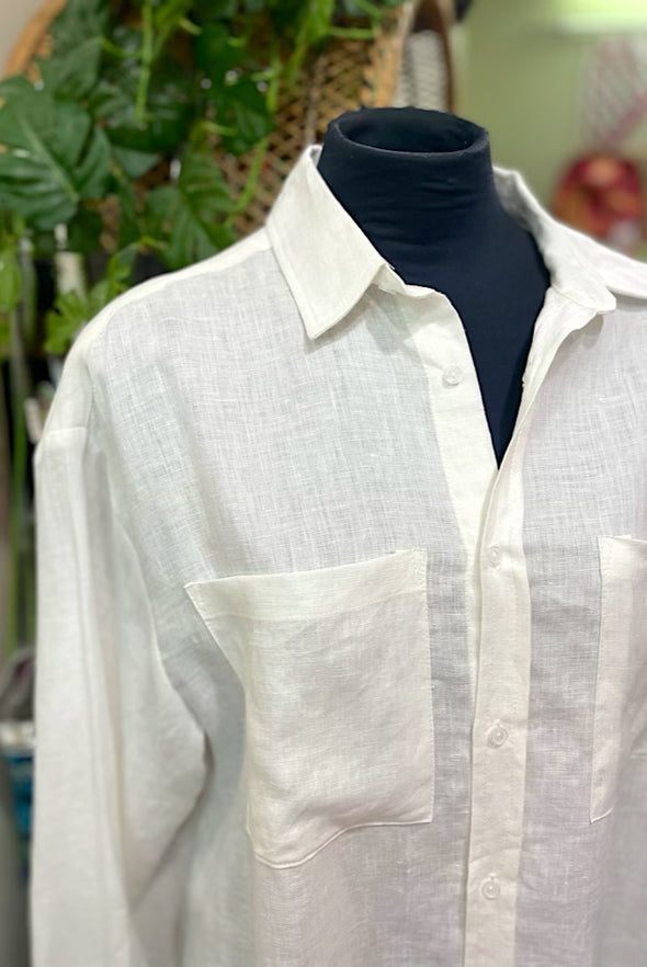 Classic White Linen Shirt