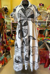 Christina Dress in Ankara Black & White ML- SFH Designs