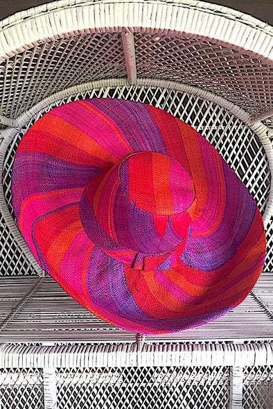 Made in Madagascar Large Hat - Pink, Purple, Red & Orange